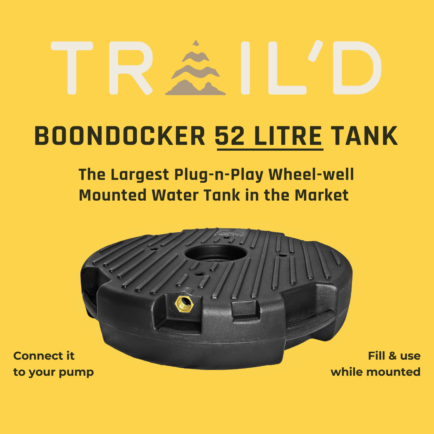 Trailed underbody Boondocker water tank for 4x4 and off-road vehicles – durable, space-saving 52-litre water storage solution for camping, touring, and remote travel. Now available in Australia. 